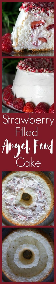 Strawberry Filled Angel Food Cake