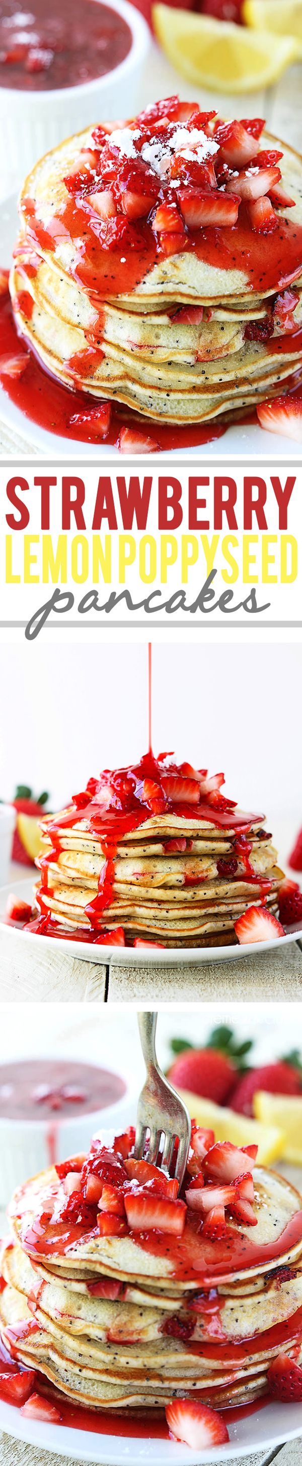 Strawberry Lemon Poppyseed Pancakes