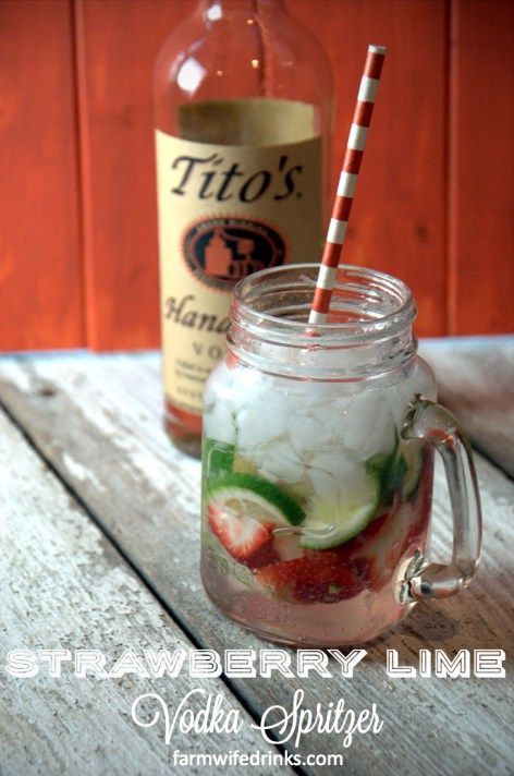 Strawberry Lime Vodka Spritzer