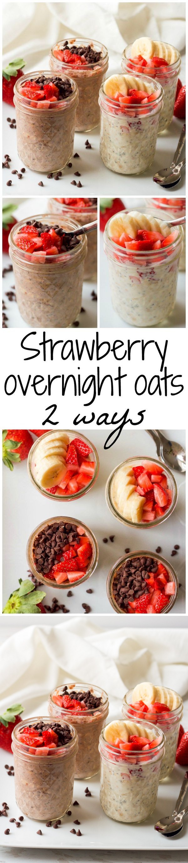 Strawberry overnight oats (2 ways