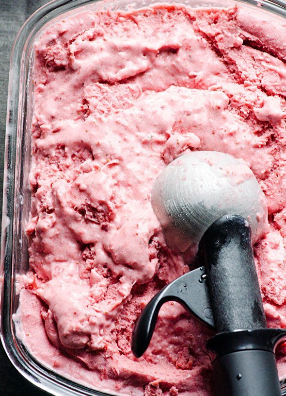 Strawberry Rhubarb Coconut Ice Cream