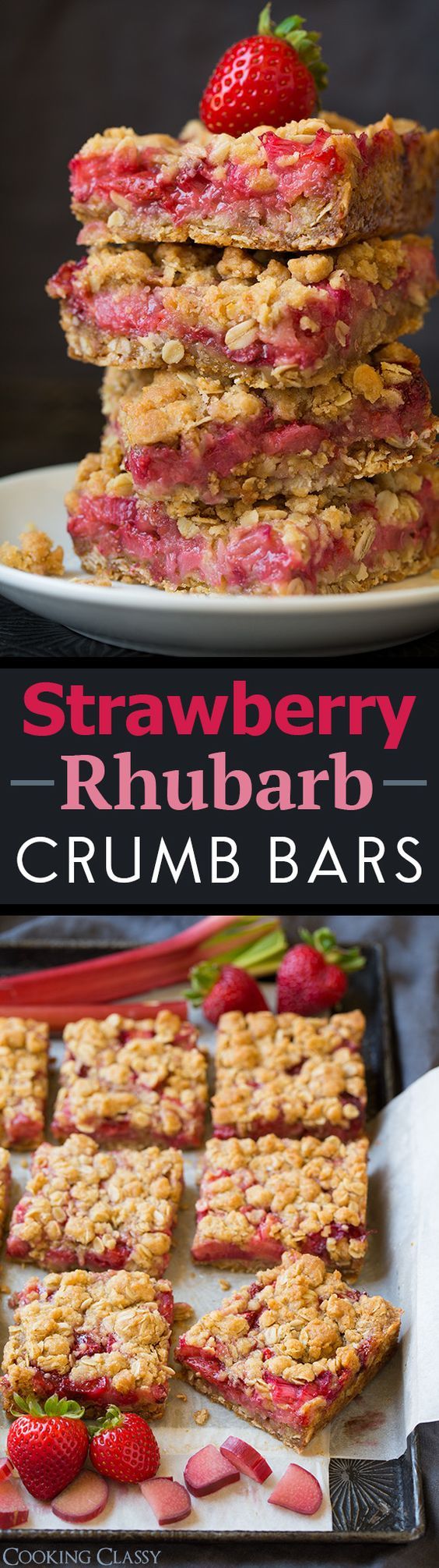 Strawberry Rhubarb Crumb Bars