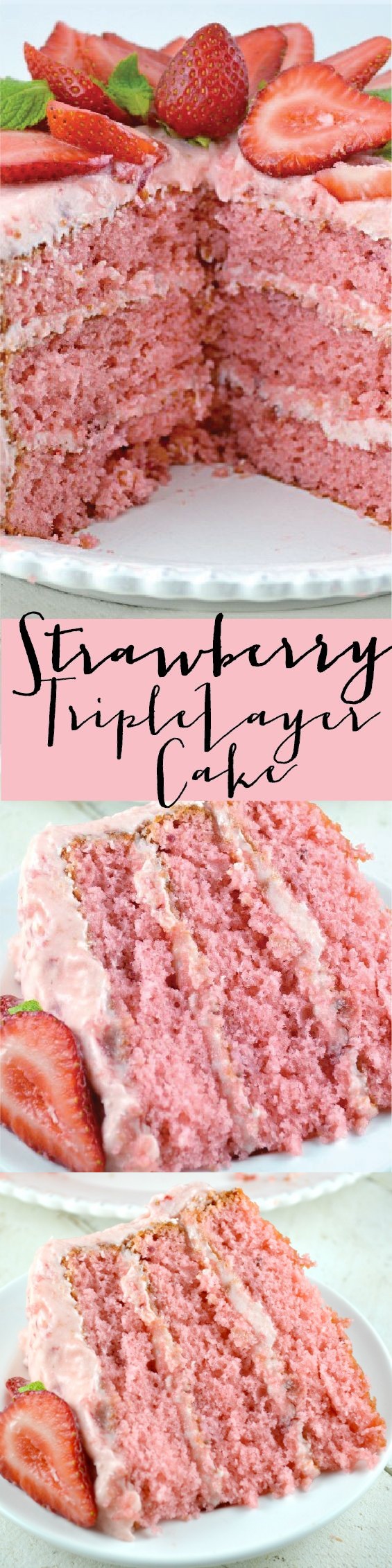 Strawberry Triple Layer Cake