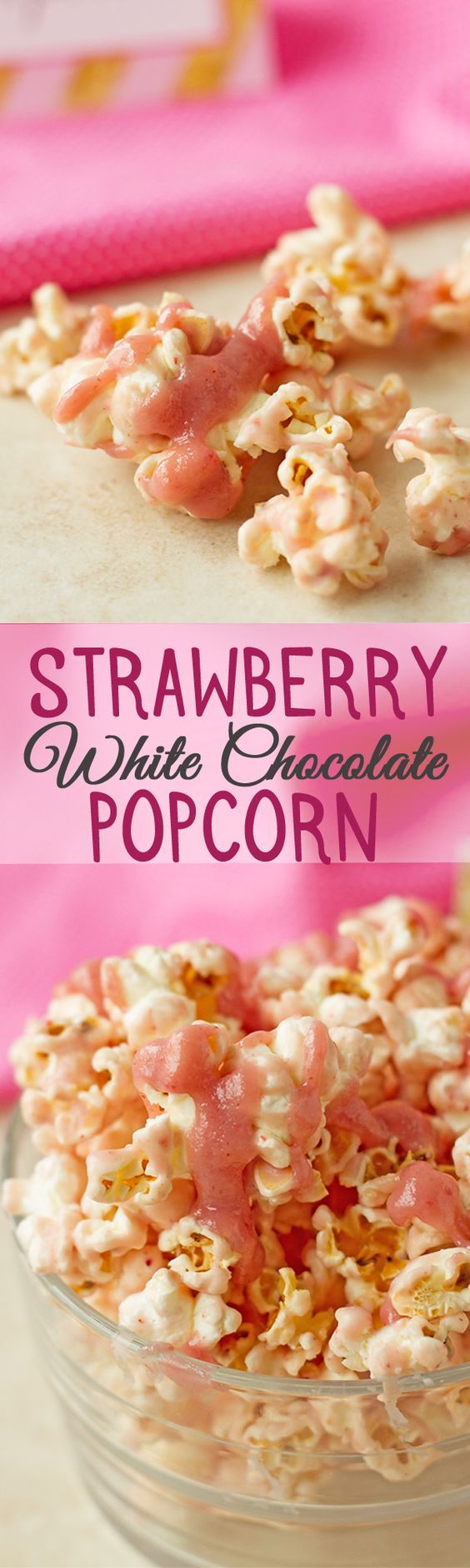 Strawberry White Chocolate Popcorn