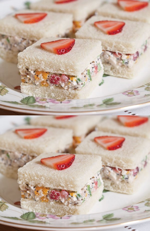 Strawberry–Chicken Salad Tea Sandwiches