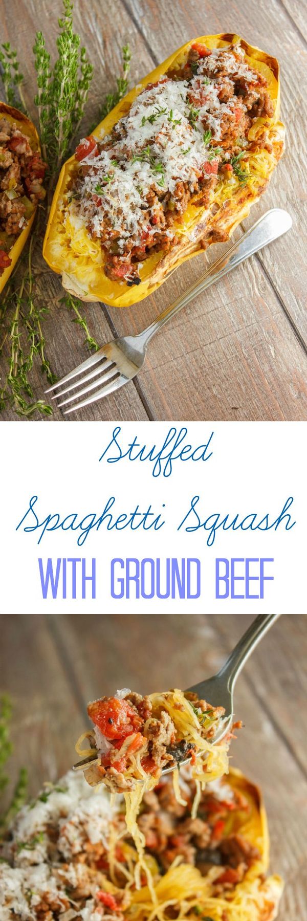 Stuffed Spaghetti Squash with Tomato and Ground Beef