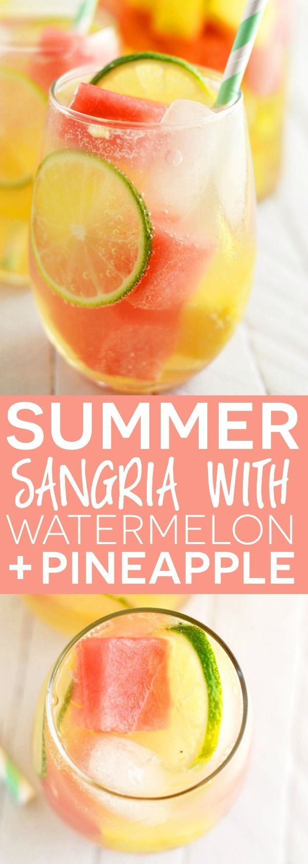 Summer Sangria with Watermelon and Pineapple