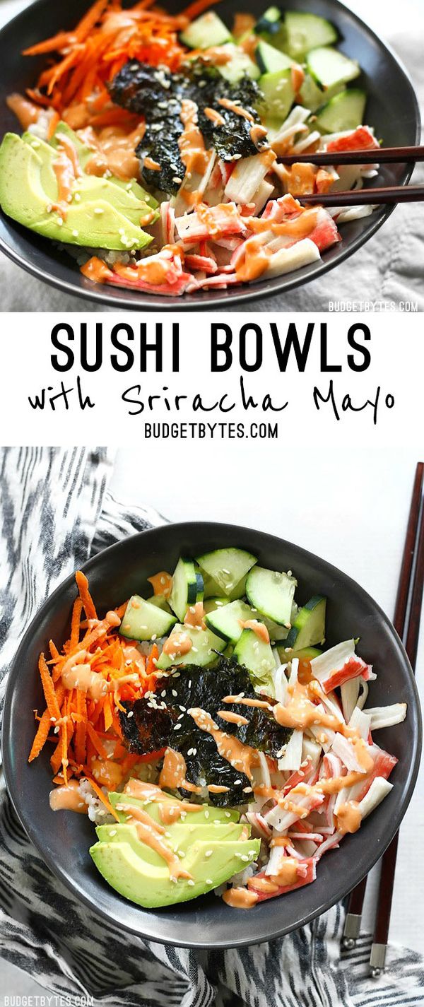 Sushi Bowls with Sriracha Mayo