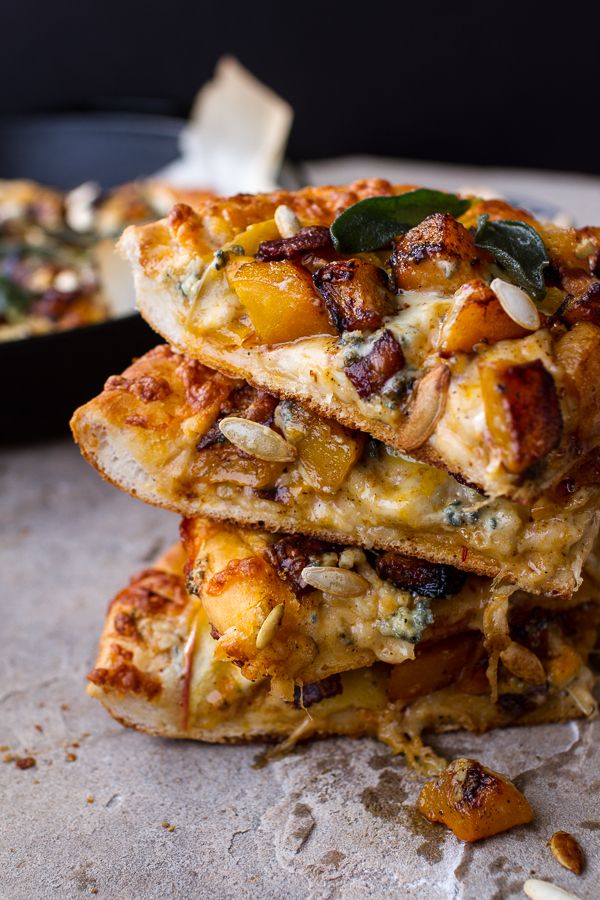 Sweet ‘n’ Spicy Fall Harvest Pizza w/Roasted Butternut, Cider Caramelized Onions + Bacon