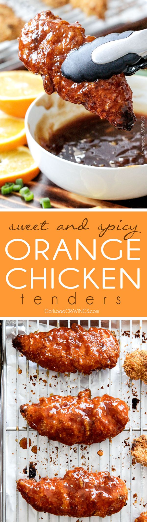 Sweet and Spicy Baked Orange Chicken Tenders