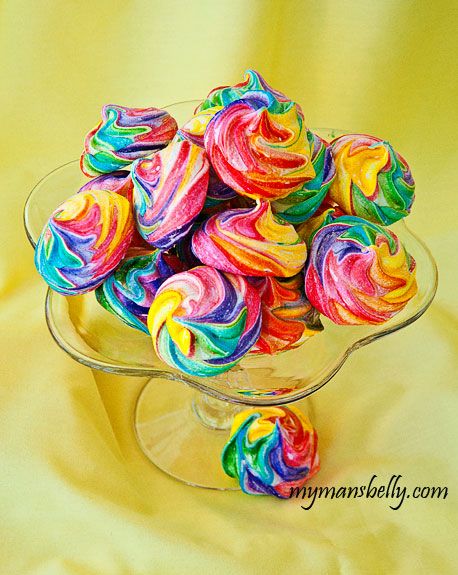 Sweet Easy Rainbow Meringue Cookies AKA Unicorn Farts