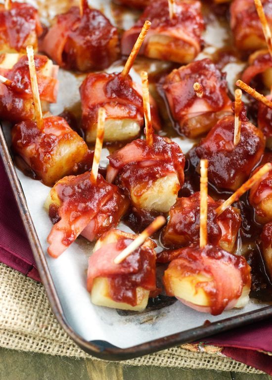 Sweet 'N Sour Bacon Wrapped Pineapple (GF, Low Calorie & Low Fat