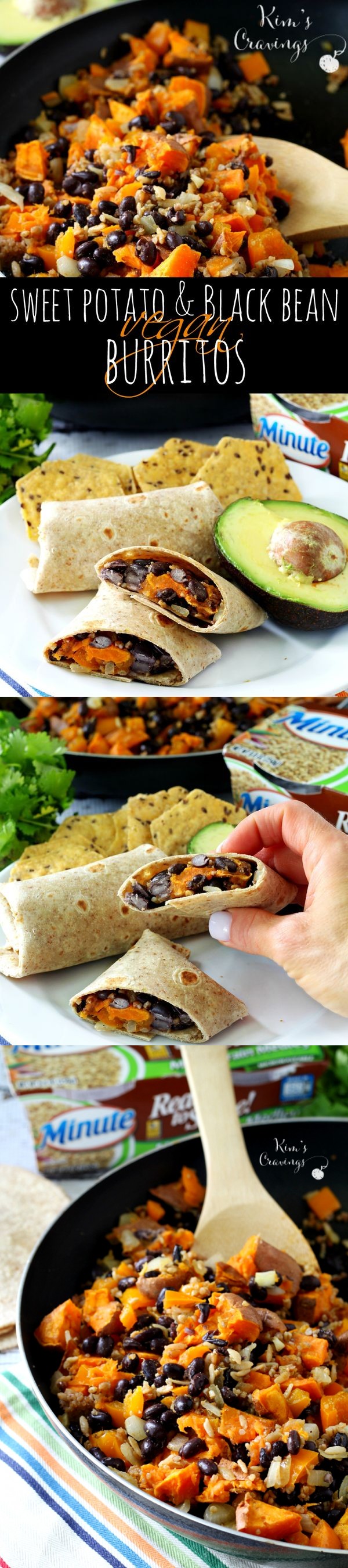 Sweet Potato and Black Bean Vegan Burritos