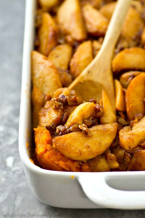 Sweet Potato Casserole with Caramelized Apples