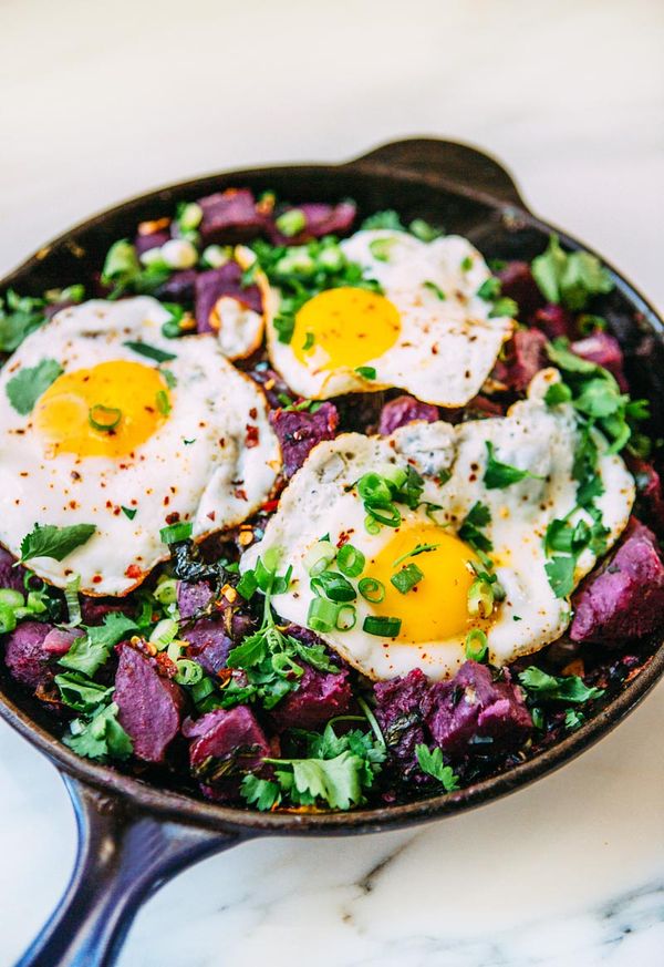 Sweet Potato Hash with Fried Eggs