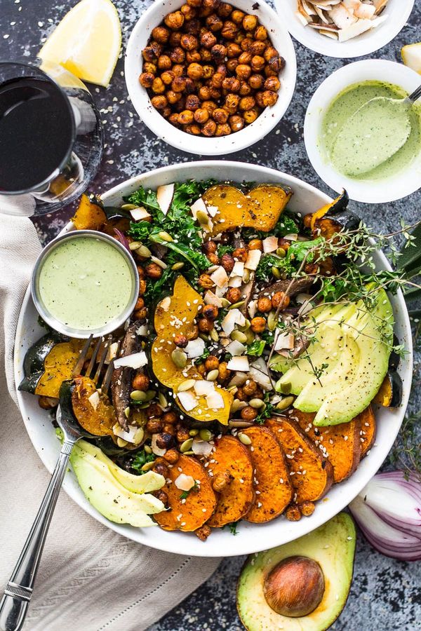 Sweet Potato, Squash and Kale Buddha Bowl