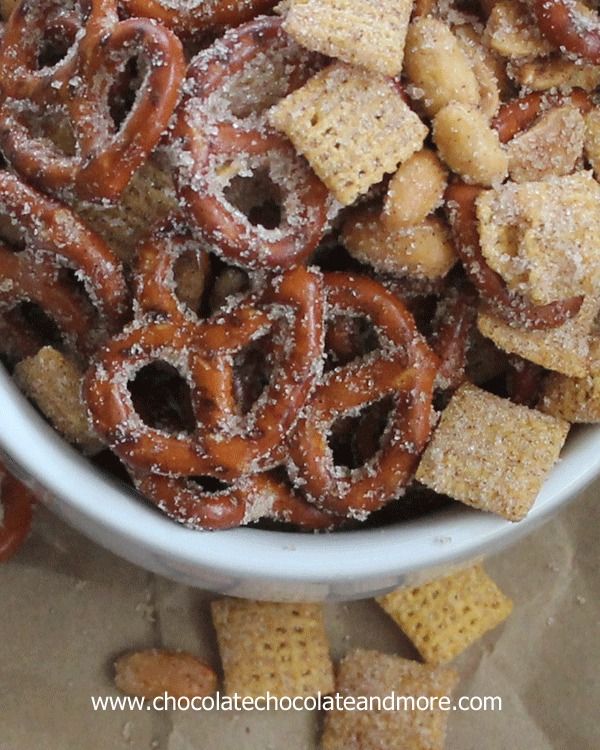 Sweet Salty Cinnamony Pretzel Snack Mix