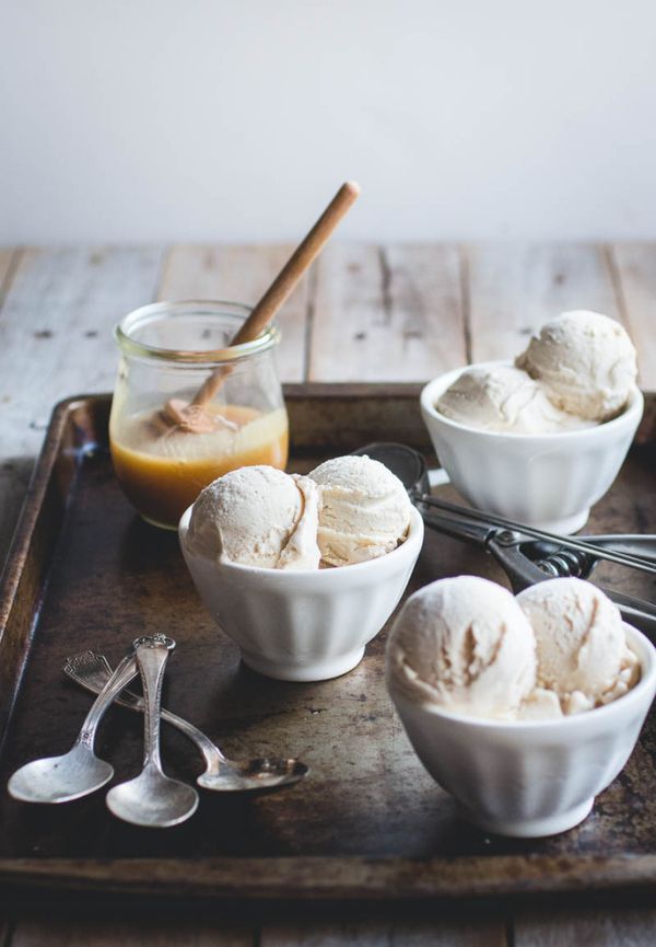 Tahini Ice Cream with Honey Caramel