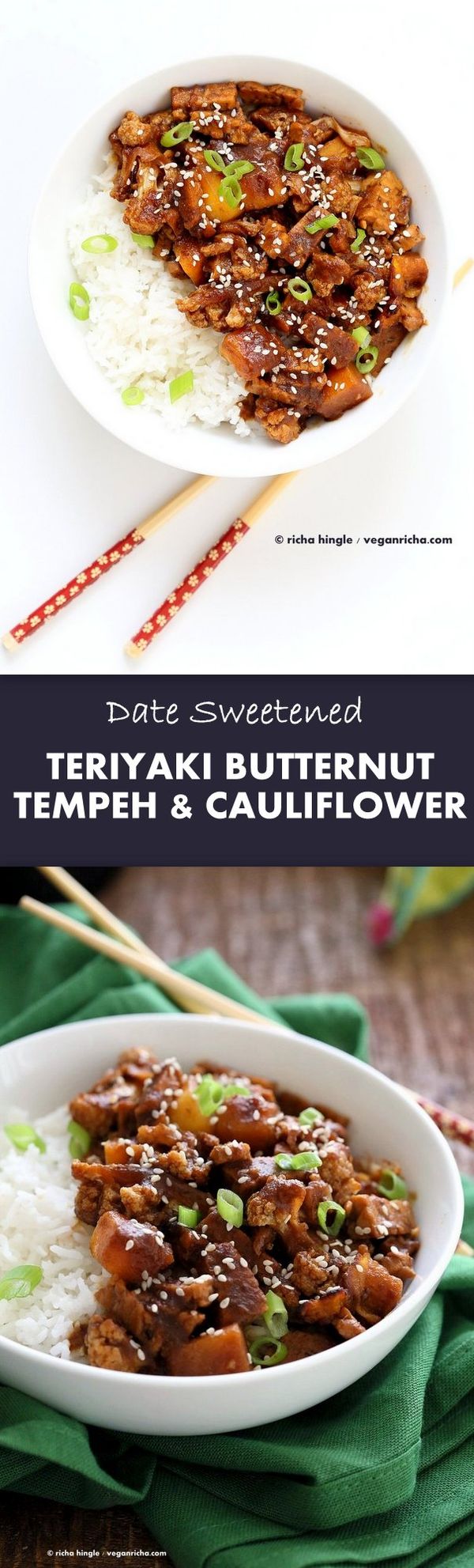 Tempeh Cauliflower Butternut in Teriyaki Sauce - Date Sweetened