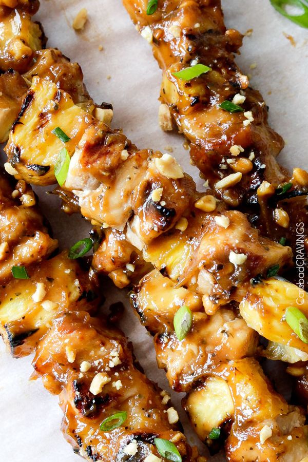 Thai Pineapple Peanut Chicken Satay