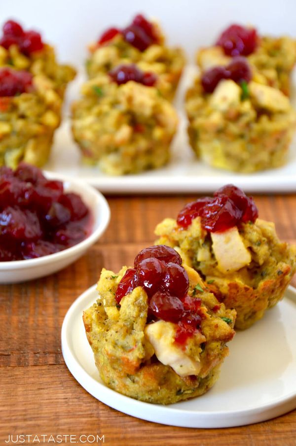 Thanksgiving Leftover Turkey and Stuffing Muffins