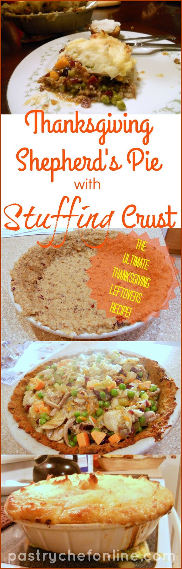Thanksgiving Shepherd's Pie with Stuffing Crust