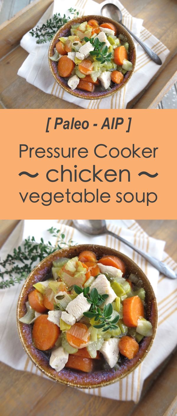 The Best Pressure Cooker Chicken Vegetable Soup! (Paleo, AIP, Instant Pot