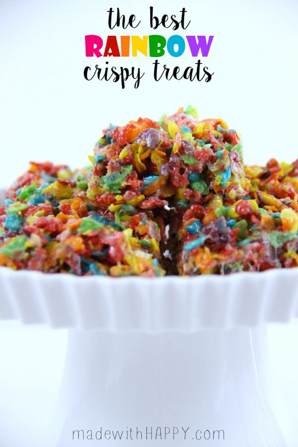 The Best Rainbow Crispy Treats