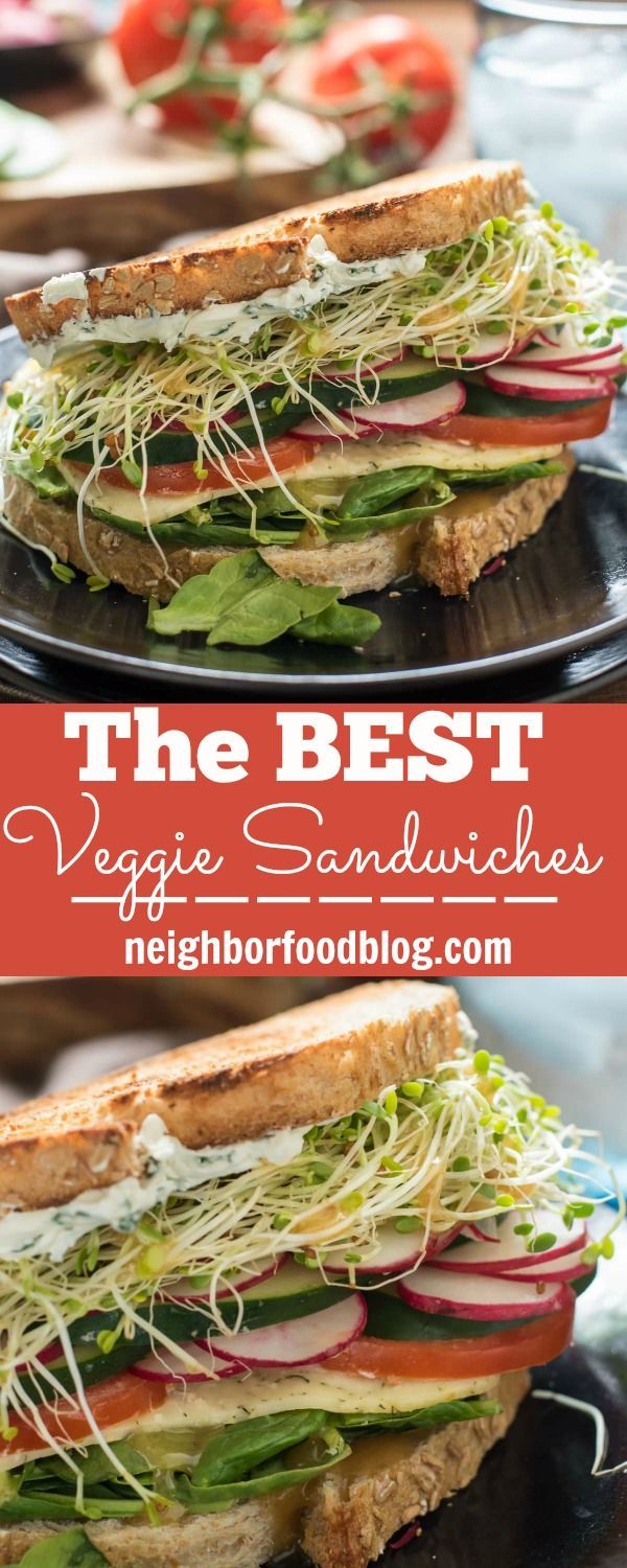 The Best Veggie Sandwich with Herbed Cream Cheese