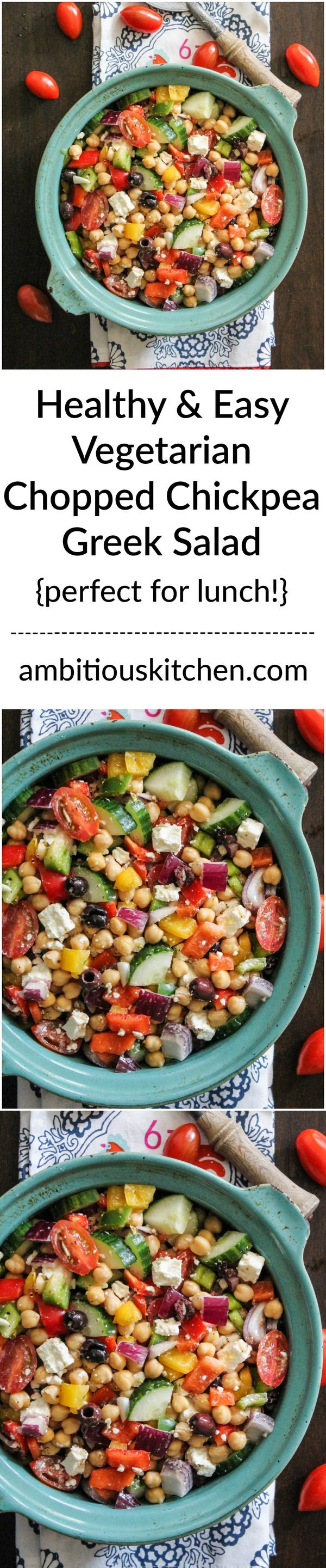 The Easiest Chickpea Greek Salad