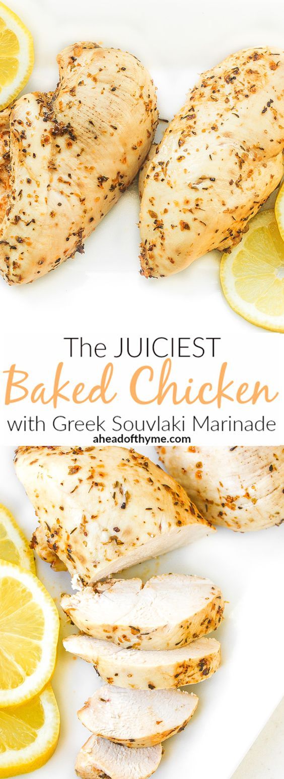 The Juiciest Baked Chicken Breast with Greek Souvlaki Marinade