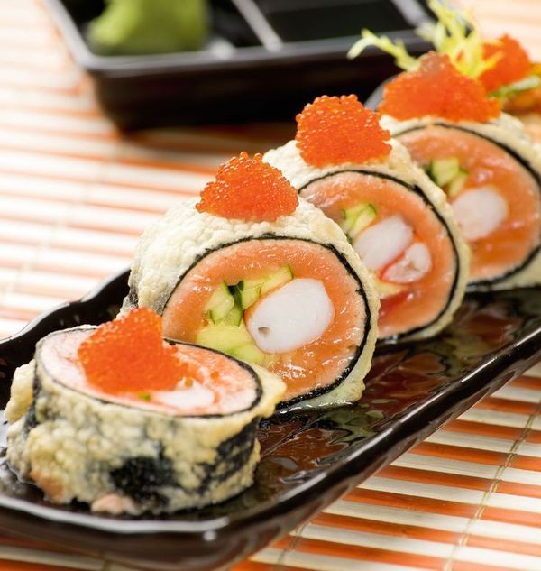 Tiger Eye (Salmon and Shrimp Sushi Roll Without Rice