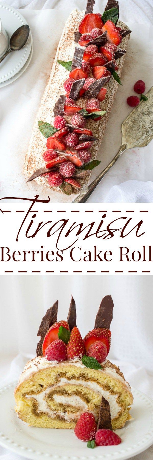 Tiramisu and Berries Cake Roll