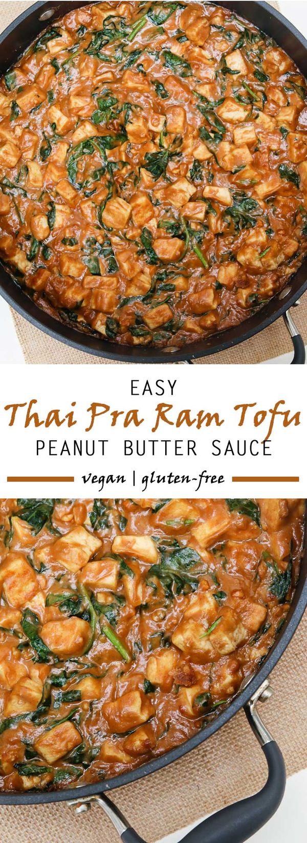 Tofu w/Peanut Sauce & Spinach (vegan, gluten-free