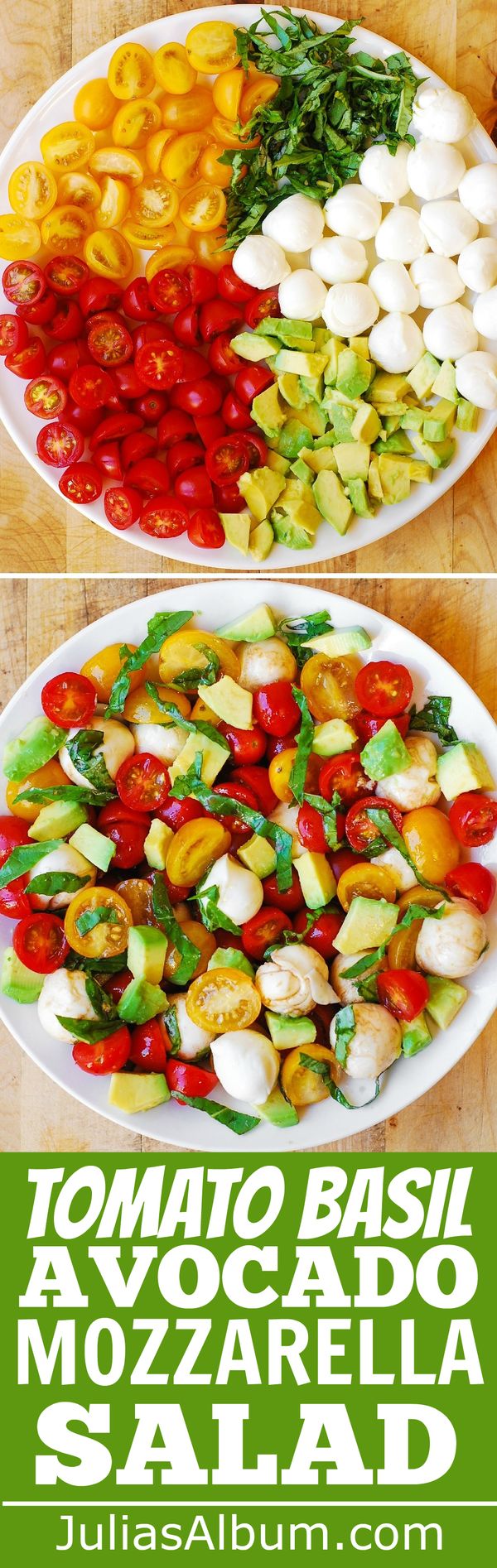 Tomato Basil Avocado Mozzarella Salad with Balsamic Dressing