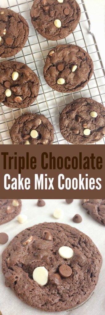 Triple Chocolate Cake Mix Cookies