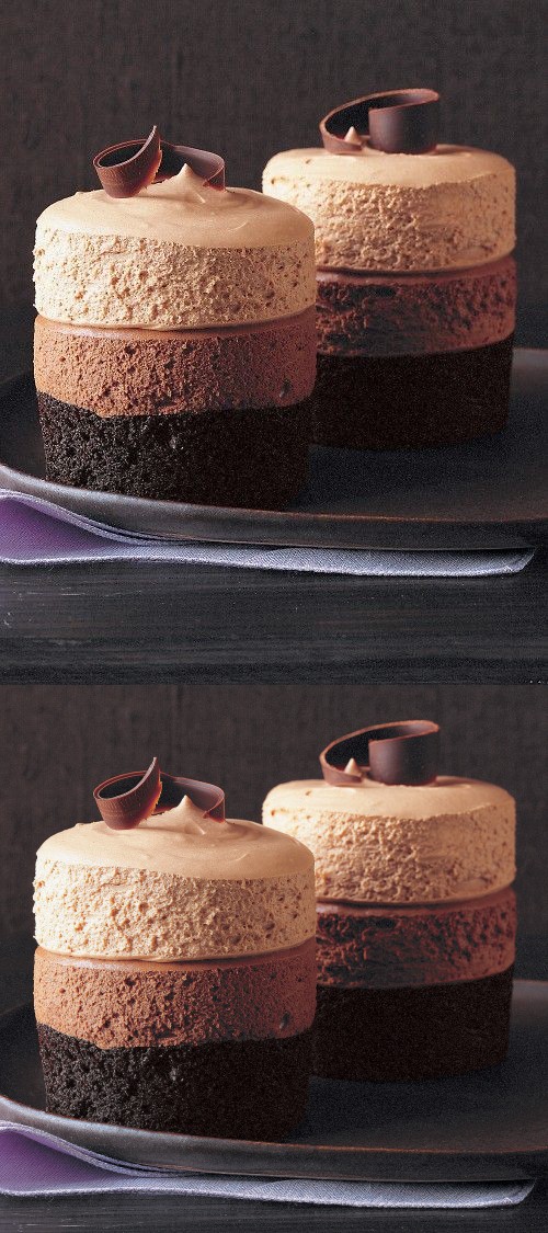 Triple-Chocolate Mousse Cakes