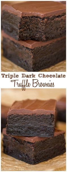 Triple Dark Chocolate Truffle Brownies