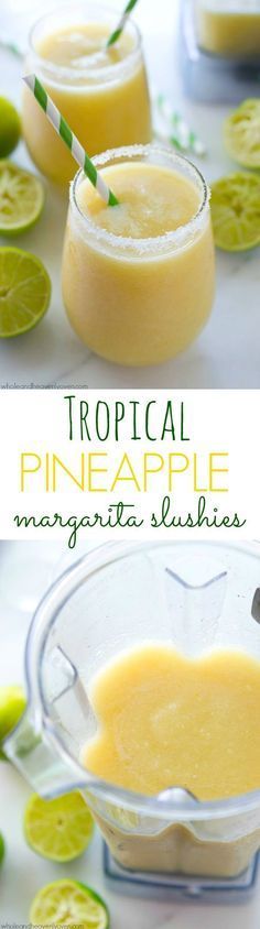 Tropical Pineapple Margarita Slushies