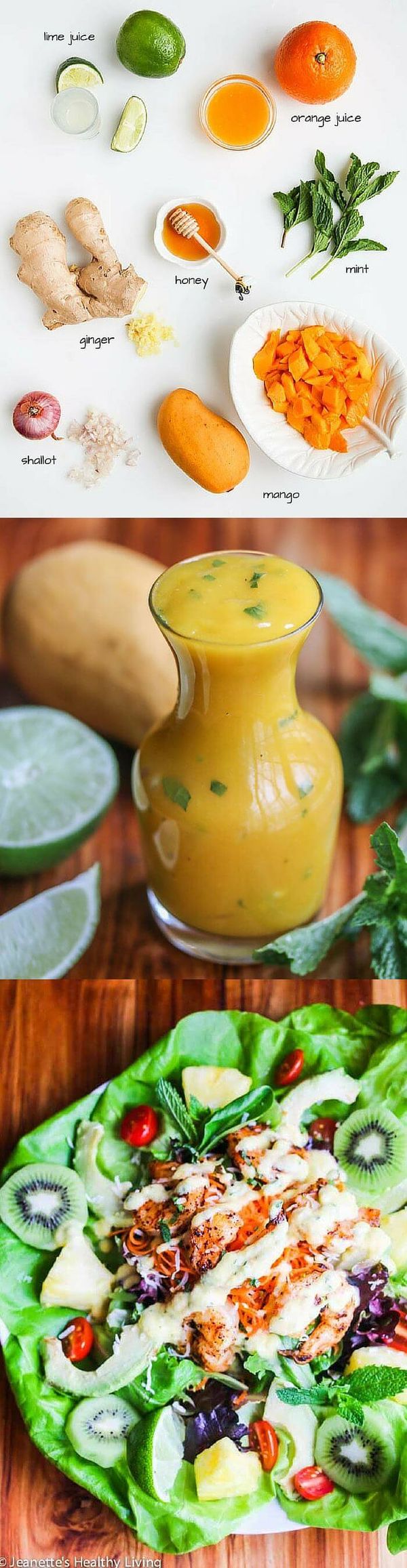 Tropical Shrimp Salad with Mango Mint Lime Dressing