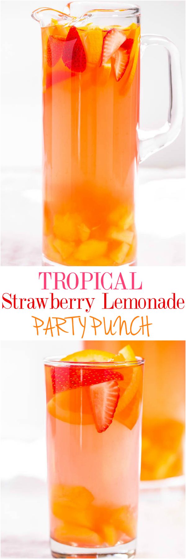 Tropical Strawberry Lemonade Party Punch