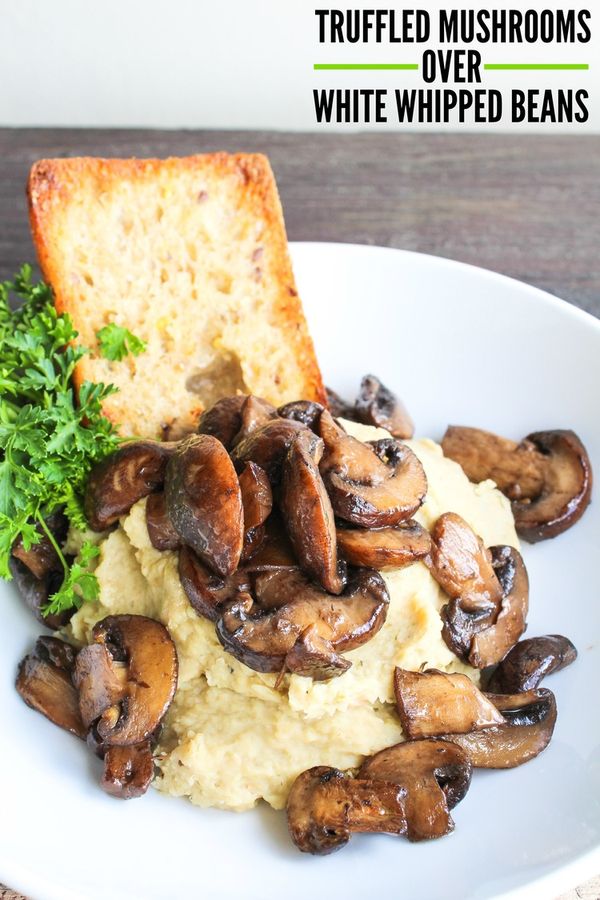 Truffled Mushrooms Over White Whipped Beans