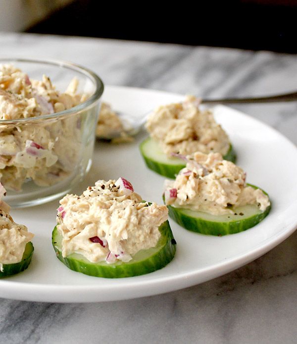 Tuna Salad Cucumber Bites