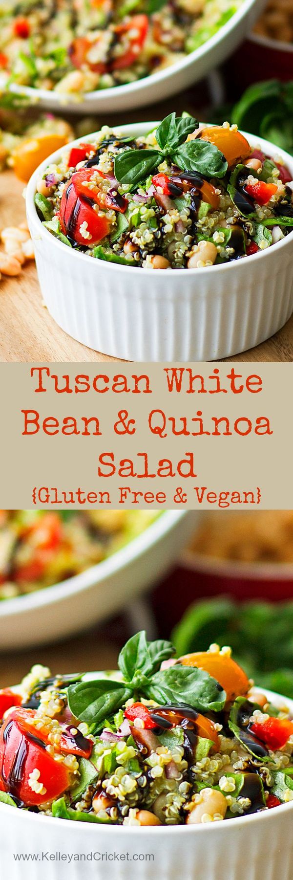 Tuscan White Bean and Quinoa Salad (Healthy, Gluten-Free, Vegan