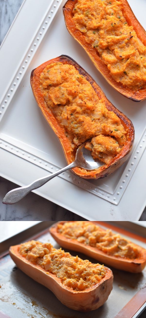 Twice-Baked Butternut Squash with Ricotta and Sage