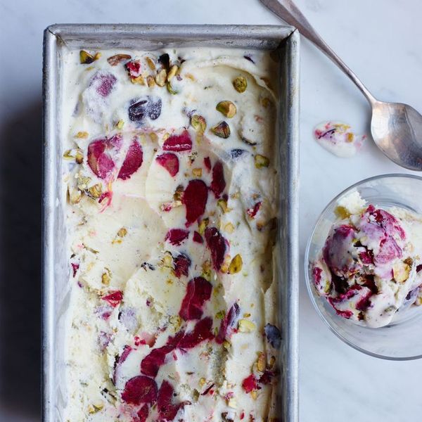 Vanilla-Almond Ice Cream with Cherries and Pistachios