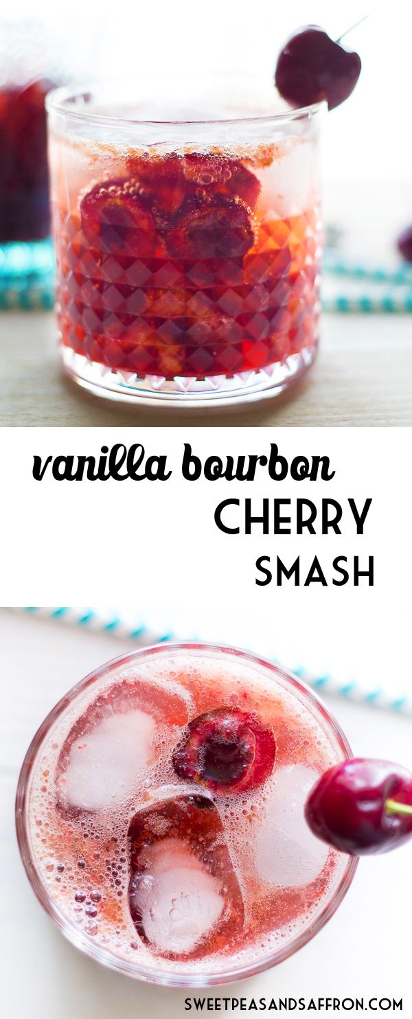 Vanilla and Fresh Cherry Bourbon Cocktail