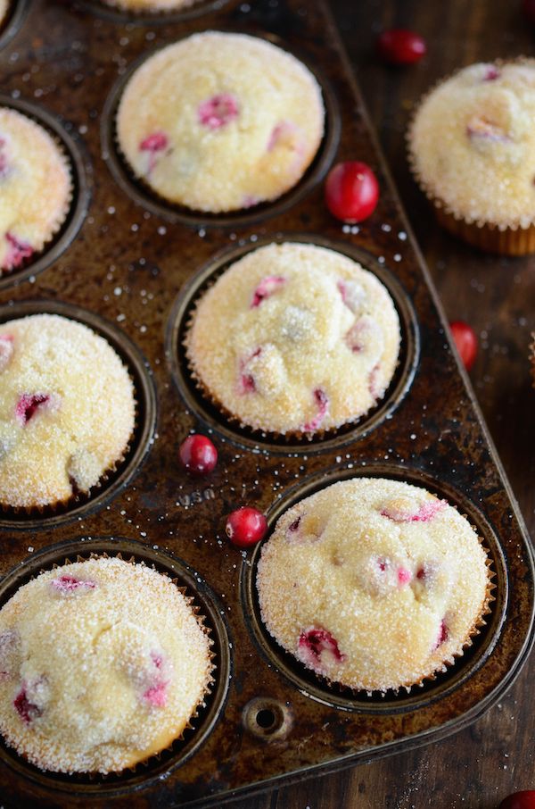 Vanilla Cranberry Sugar Muffins