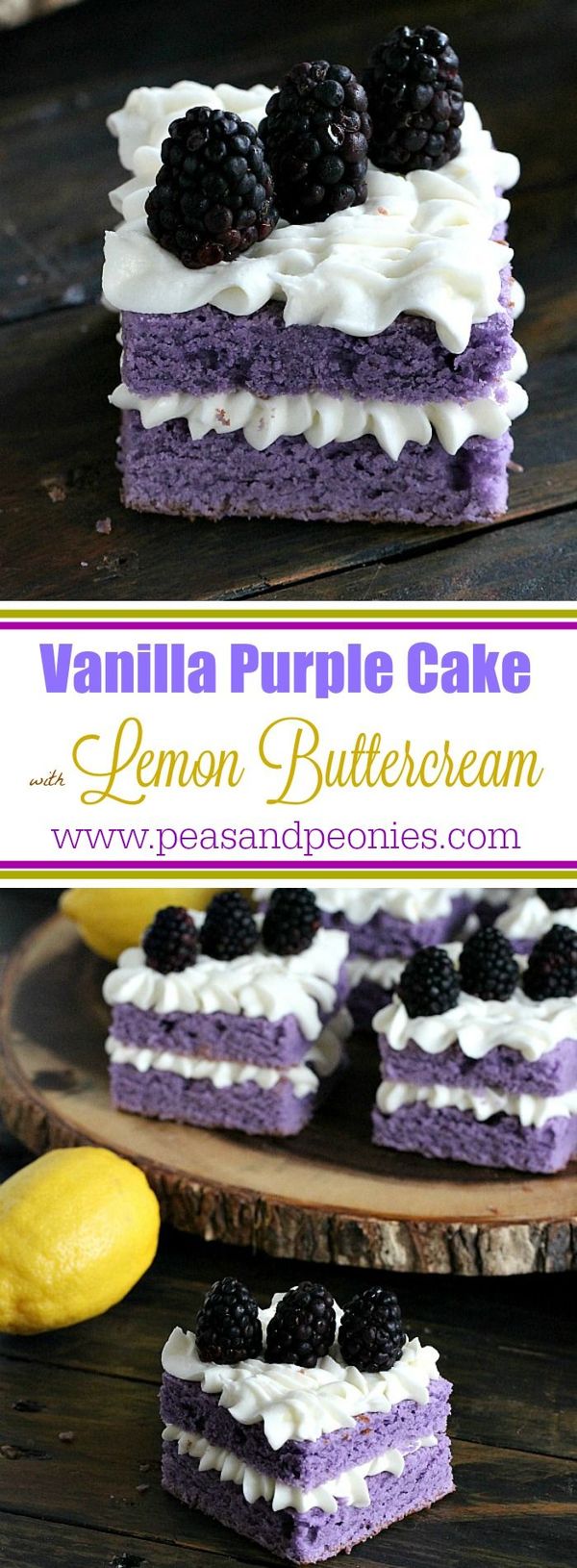 Vanilla Purple Cake with Lemon Buttercream