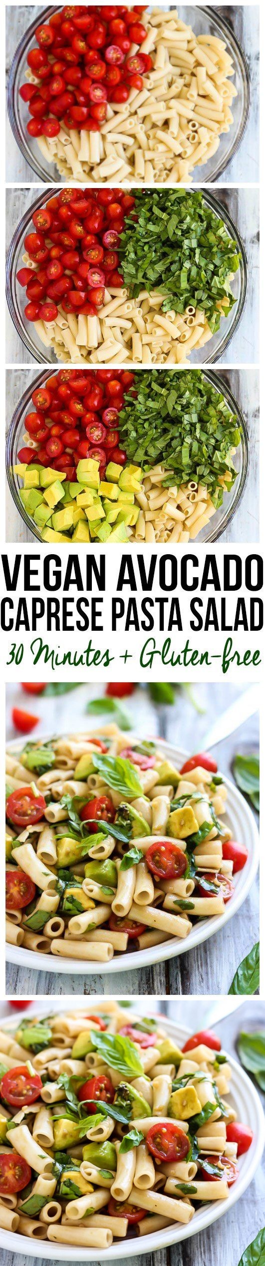 Vegan Avocado Caprese Pasta Salad